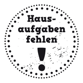 Woodies Textstempel "Hausaufgaben fehlen!" - W-13008