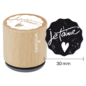 Woodies Textstempel "je t'aime" - WE-1203
