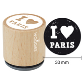Woodies Textstempel "I love Paris" - WE-1208