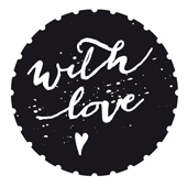 Woodies Textstempel "with love" (v3) - W-04008