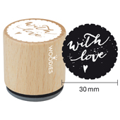 Woodies Textstempel "with love" (v3) - W-04008