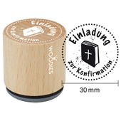 Woodies Textstempel "Einladung zur Konfirmation" - W-14006