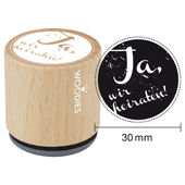 Woodies Textstempel "Ja, wir heiraten" (v2) - W-03002