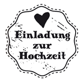 Woodies Textstempel "Einladung zur Hochzeit" (v1) - W-03003
