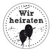 Woodies Textstempel "Wir heiraten" - W-03008