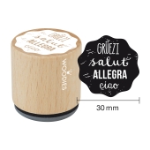 Woodies Textstempel "Woodies GRÜEZI, salut, ALLEGRA, ciao" - WZ-1003