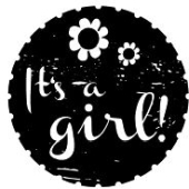 Woodies Textstempel "It's a girl" (v2) - W-06003