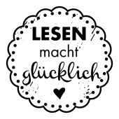 Woodies Textstempel "Lesen macht glücklich" - W-08010