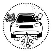 Woodies Motivestempel - Auto mit Blechbüchsen - W-18001