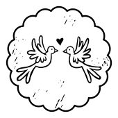 Woodies Motivestempel - Täubchen - W-18008