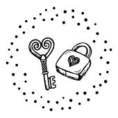 Woodies Motivestempel - Schlüssel &amp; Schloss - W-19005