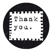 Woodies text stamp "Thank you" - W-12003