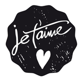 Woodies text stamp "je t'aime" - WE-1203