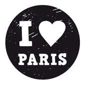 Woodies text stamp "I love Paris" - WE-1208