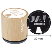 Woodies text stamp "Yes, we're getting married" (v1) - W-03001