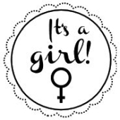 Woodies text stamp "It's a girl" (v1) - W-06002