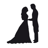 Timbre Mini Woodies - Couple de mariés - WM-0305