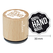 Timbre de texte Woodies "100% Handmade" - W-05005