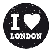 Timbre de texte Woodies "I love London" - WE-9002