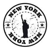 Timbre de texte Woodies "New York ... Statue of liberty" - WE-1101