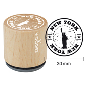 Timbre de texte Woodies "New York ... Statue of liberty" - WE-1101
