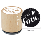Timbre de texte Woodies "with love" (v1) - W-04001