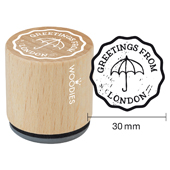 Timbre de texte Woodies "Greetings ... Umbrella" - WE-9005