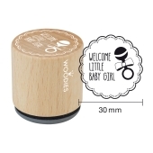 Timbre de texte Woodies "Welcome little Baby girl - W-06001