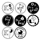 Tampons de texte Woodies - Bébé