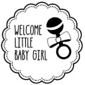 Timbre de texte Woodies "Welcome little Baby girl - W-06001
