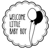 Timbre de texte Woodies "Welcome little Baby boy" - W-06004