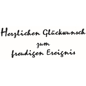 Tampon texte "Herzl. Glückw. Z. Freudigen Ereignis" - F-5531