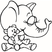 Éléphant avec ours - G-212