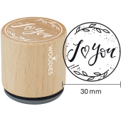 Timbre de texte Woodies "I" (Heart) you "- W-04009