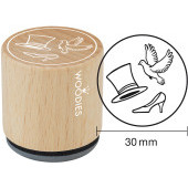 Timbre motif Woodies - Chaussure de mariée Top Hat Dove - W-18005