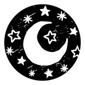 Timbre motif Woodies - Lune et étoiles - W-20005