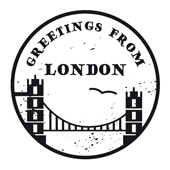 Timbro di testo Woodies "Greetings ... Towerbridge" - WE-9003