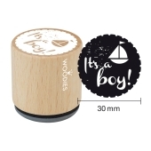 Timbro di testo Woodies "It's a boy" (v2) - W-06006